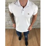 Polo LCT branco botão personalizado⚫