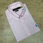 Camisa Manga Curta PRL Xadrez Rosa 