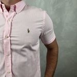Camisa Manga Curta Xadrez PRL Rosa