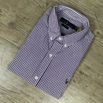 Camisa Manga Curta Xadrez PRL Fúcsia