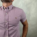 Camisa Manga Curta Xadrez PRL Fúcsia