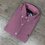 Camisa Manga Curta Xadrez PRL Vermelho