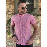Camisa Manga Curta Xadrez PRL Vermelho
