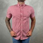 Camisa Manga Curta Xadrez PRL Vermelho