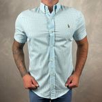 Camisa Manga Curta PRL Xadrez Azul