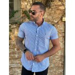 Camisa Manga Curta PRL Xadrez Azul