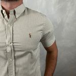 Camisa Manga Curta PRL Xadrez Bege