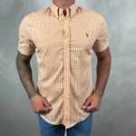Camisa Manga Curta Xadrez PRL Laranja