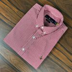 Camisa Manga Curta PRL Xadrez Vermelho