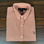 Camisa Manga Curta PRL Xadrez Laranja