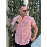 Camisa Manga Curta PRL Xadrez Laranja