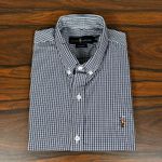 Camisa Manga Curta PRL Xadrez Azul