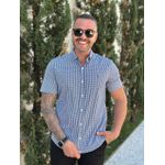 Camisa Manga Curta PRL Xadrez Azul