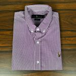 Camisa Manga Curta PRL Xadrez Fúcsia