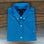 Camisa Manga Curta PRL Xadrez Azul