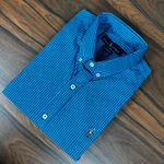 Camisa Manga Curta PRL Xadrez Azul