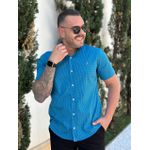 Camisa Manga Curta PRL Xadrez Azul
