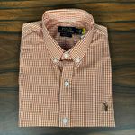 Camisa Manga Curta PRL Xadrez Laranja