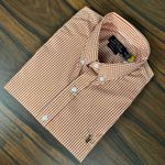 Camisa Manga Curta PRL Xadrez Laranja
