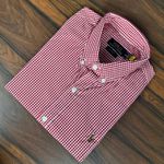 Camisa Manga Curta PRL Xadrez Vermelho