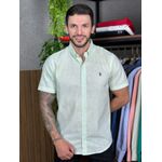 Camisa Manga Curta Linho PRL Verde.