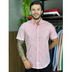 Camisa Manga Curta Linho PRL Rosa.