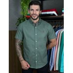Camisa Manga Curta Linho PRL Verde. 