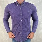 Camisa Manga Longa PRL Xadrez Roxo