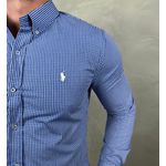 Camisa Manga Longa PRL Xadrez Azul 