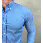 Camisa Manga Longa CK Azul 