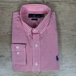 Camisa Manga Longa PRL Micro Xadrez Vermelho 