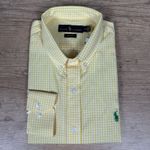 Camisa Manga Longa PRL Micro Xadrez Amarelo