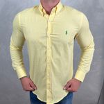 Camisa Manga Longa PRL Micro Xadrez Amarelo