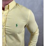 Camisa Manga Longa PRL Micro Xadrez Amarelo