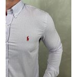 Camisa Manga Longa PRL Micro Xadrez Lilás