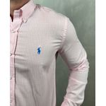 Camisa Manga Longa PRL Micro Xadrez Rosa