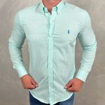 Camisa Manga Longa PRL Micro Xadrez Verde