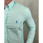 Camisa Manga Longa PRL Micro Xadrez Verde