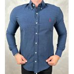 Camisa Manga Longa Linho PRL Azul