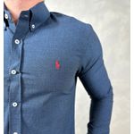 Camisa Manga Longa Linho PRL Azul