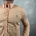 Camisa Manga Longa Xadrez PRL Laranja