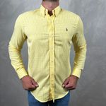 Camisa Manga Longa Xadrez PRL Amarelo