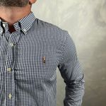 Camisa Manga Longa PRL Xadrez Azul