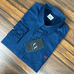 Camisa Manga Longa Armani Azul 