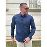 Camisa Manga Longa Armani Azul