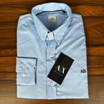 Camisa Manga Longa Armani Azul 