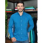 Camisa Manga Longa PRL Xadrez Azul