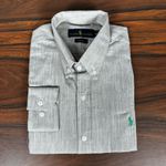 Camisa Manga Longa Linho PRL Cinza.