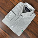 Camisa Manga Longa Linho PRL Cinza.