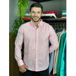 Camisa Manga Longa Linho PRL Rosa. 